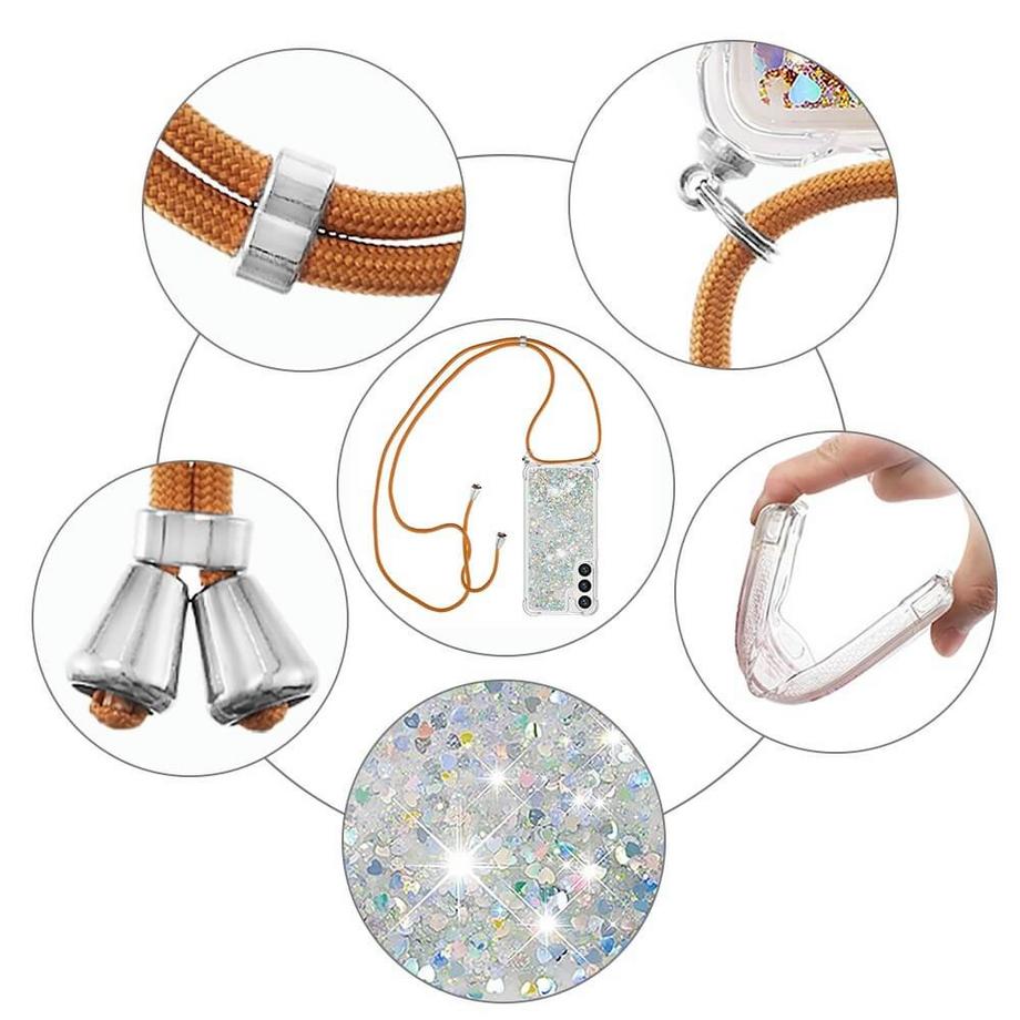 Cover-Discount  Galaxy S24 - Glitter custodia con cordino 