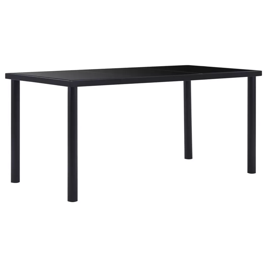Vidaxl - Table à manger Noir 160x80x75 cm Verre trempé