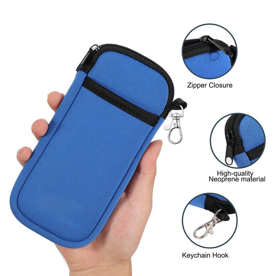Only-bags.store Étui à Lunettes de Soleil Souple en Néoprène avec Fermeture Éclair et Clip Ceinture Lot de 2  