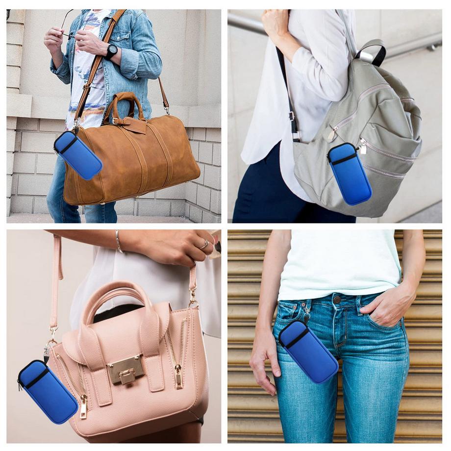 Only-bags.store Étui à Lunettes de Soleil Souple en Néoprène avec Fermeture Éclair et Clip Ceinture Lot de 2  