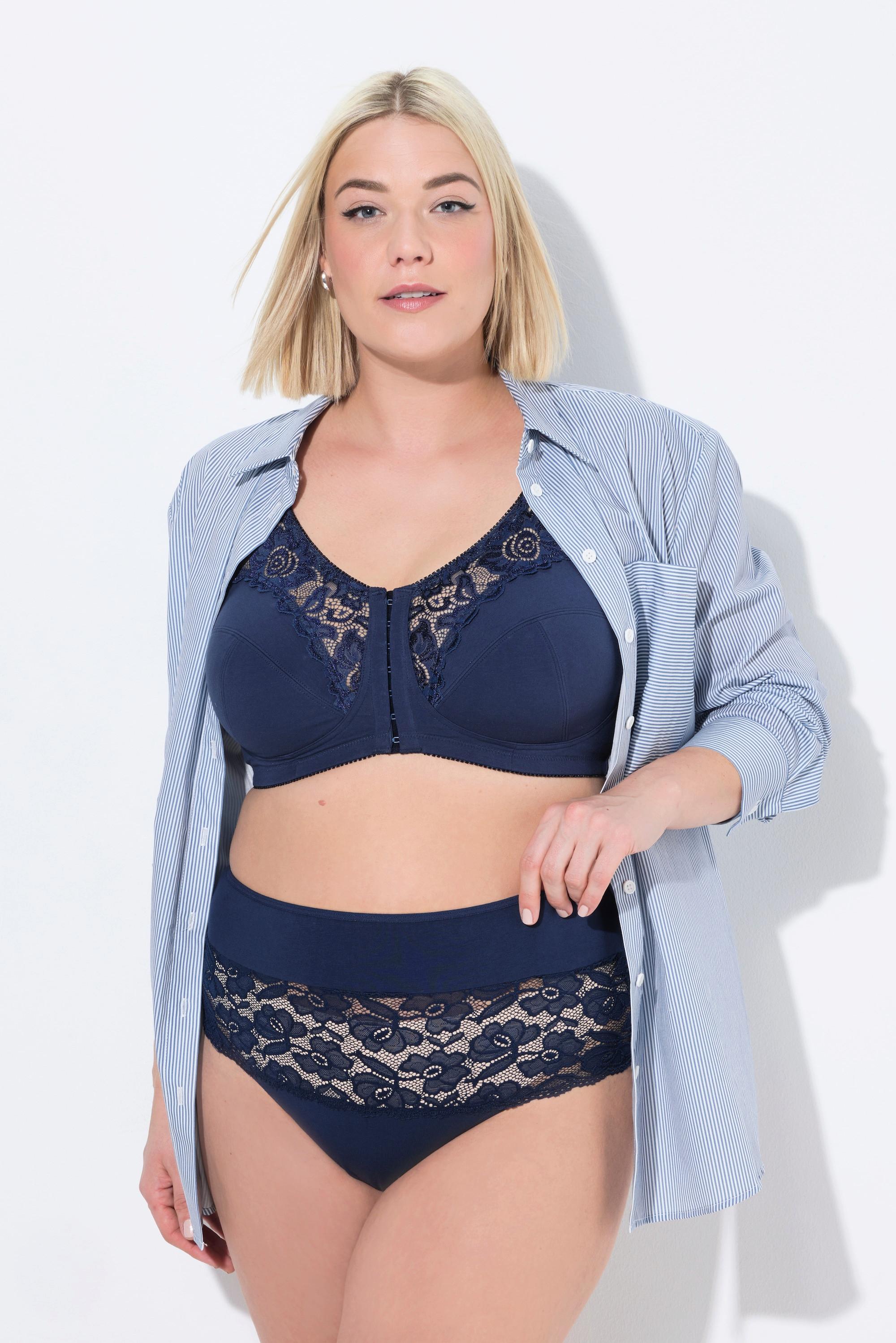 Ulla Popken Strings 3er-Pack mit Spitzeneinsatz  