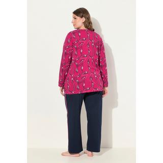 Ulla Popken  Pyjama imprimé floral, décolleté en V et manches longues 