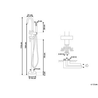 Beliani Badewannenhahn aus Messing Modern TUGELA  