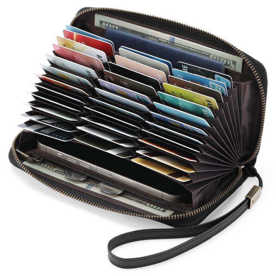 Only-bags.store Kartenetui Brieftasche mit großer Kapazität RFID-blockierende Handy-Handgelenkstasche  
