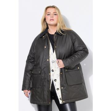 Coated-Jacke, A-Line, "Wachs"-Optik, Cordkragen, British Look