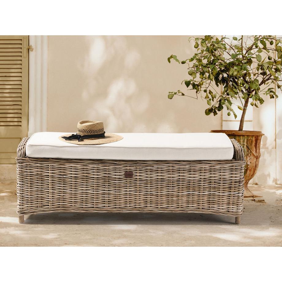 Beliani Garten Ottomane aus Rattan Boho SUSUA  