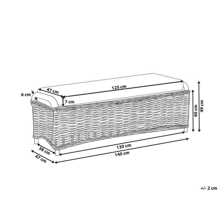 Beliani Garten Ottomane aus Rattan Boho SUSUA  