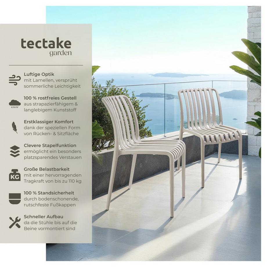 Tectake Sedie da giardino Alcudia Resistenti alle intemperie e ai raggi UV  