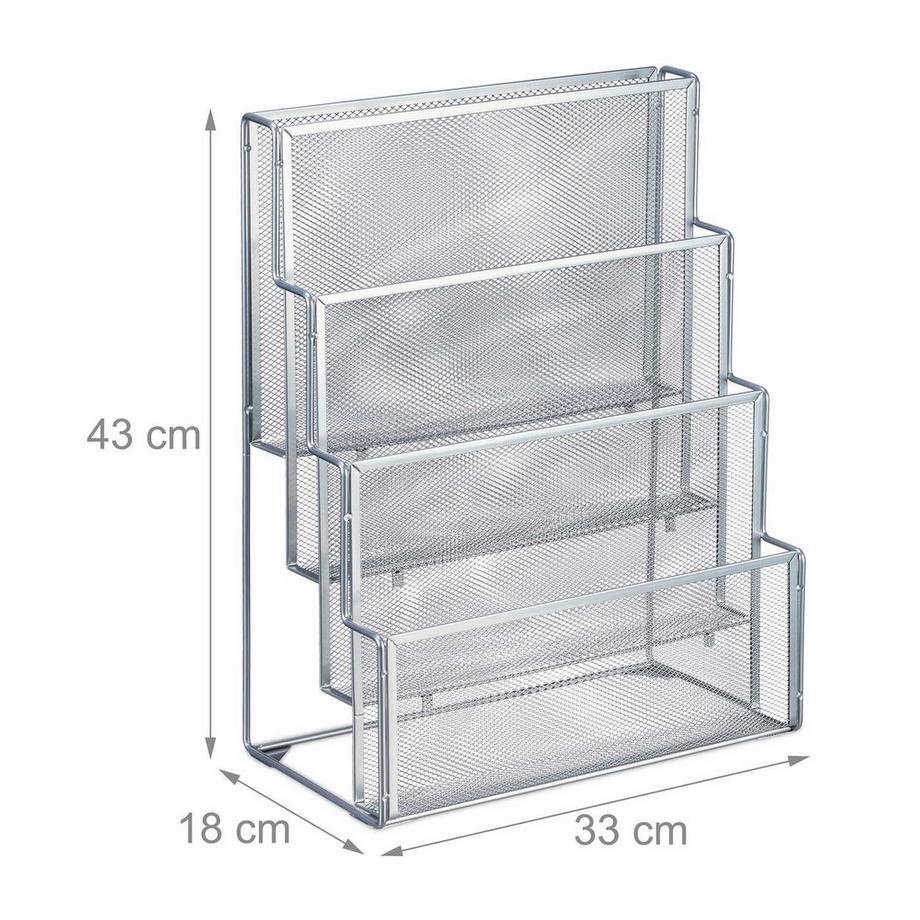 B2X Ottimizza il tuo spazio di lavoro con questo moderno scaffale da scrivania in rete, progettato per un'organizzazione e uno stoccaggio efficienti. Perfetto per riviste, brochure e cartelle, valorizza sia gli ambienti domestici che quelli d'ufficio.  