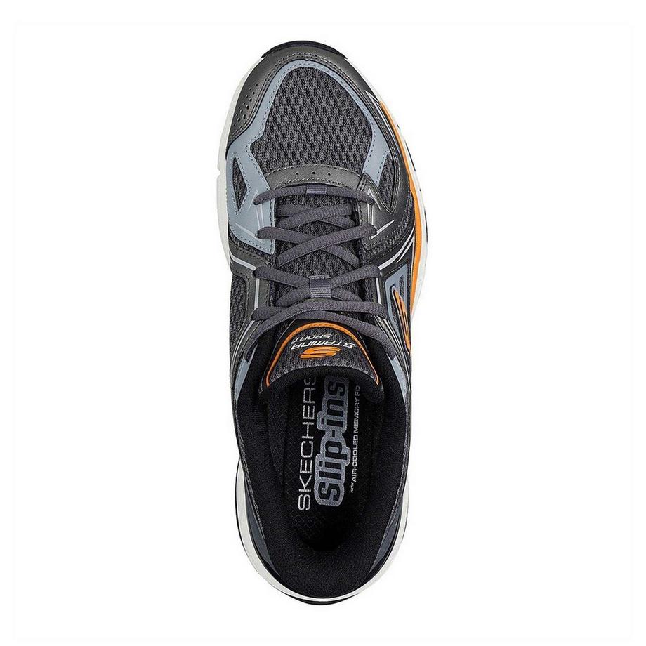 SKECHERS Sneaker Stamina Sport en Maille avec Inserts Métalliques  