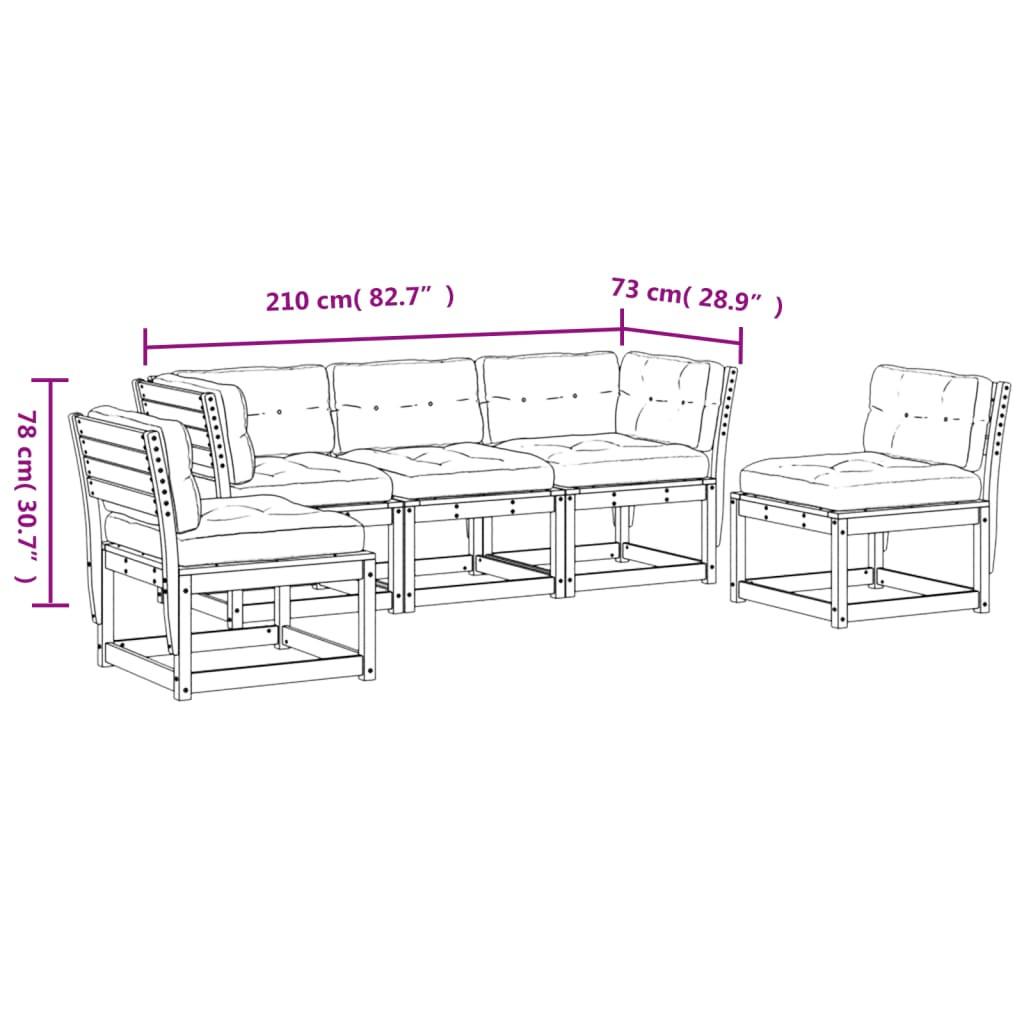 VidaXL set divano da giardino Legno di douglas  