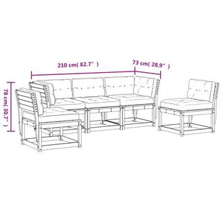 VidaXL set divano da giardino Legno di douglas  