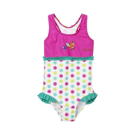 Playshoes  costume da bagno floreale a 1 pezzo con protezione uv per bambini die maus 