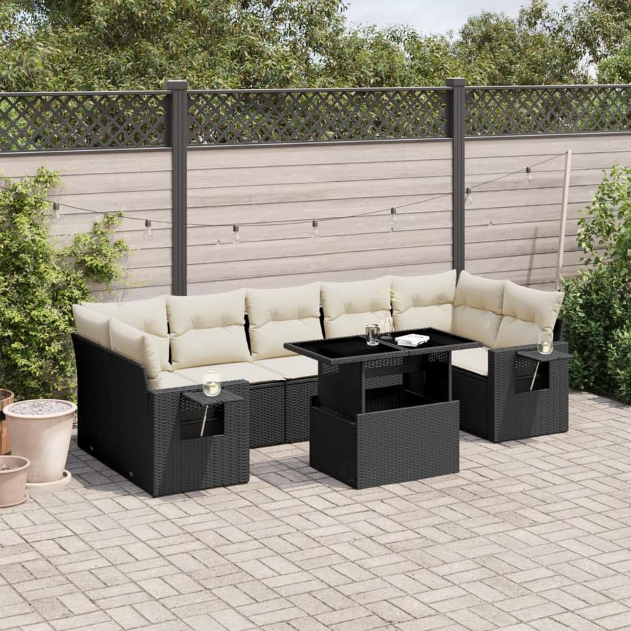 VidaXL Ensemble de canapés de jardin rotin synthétique  