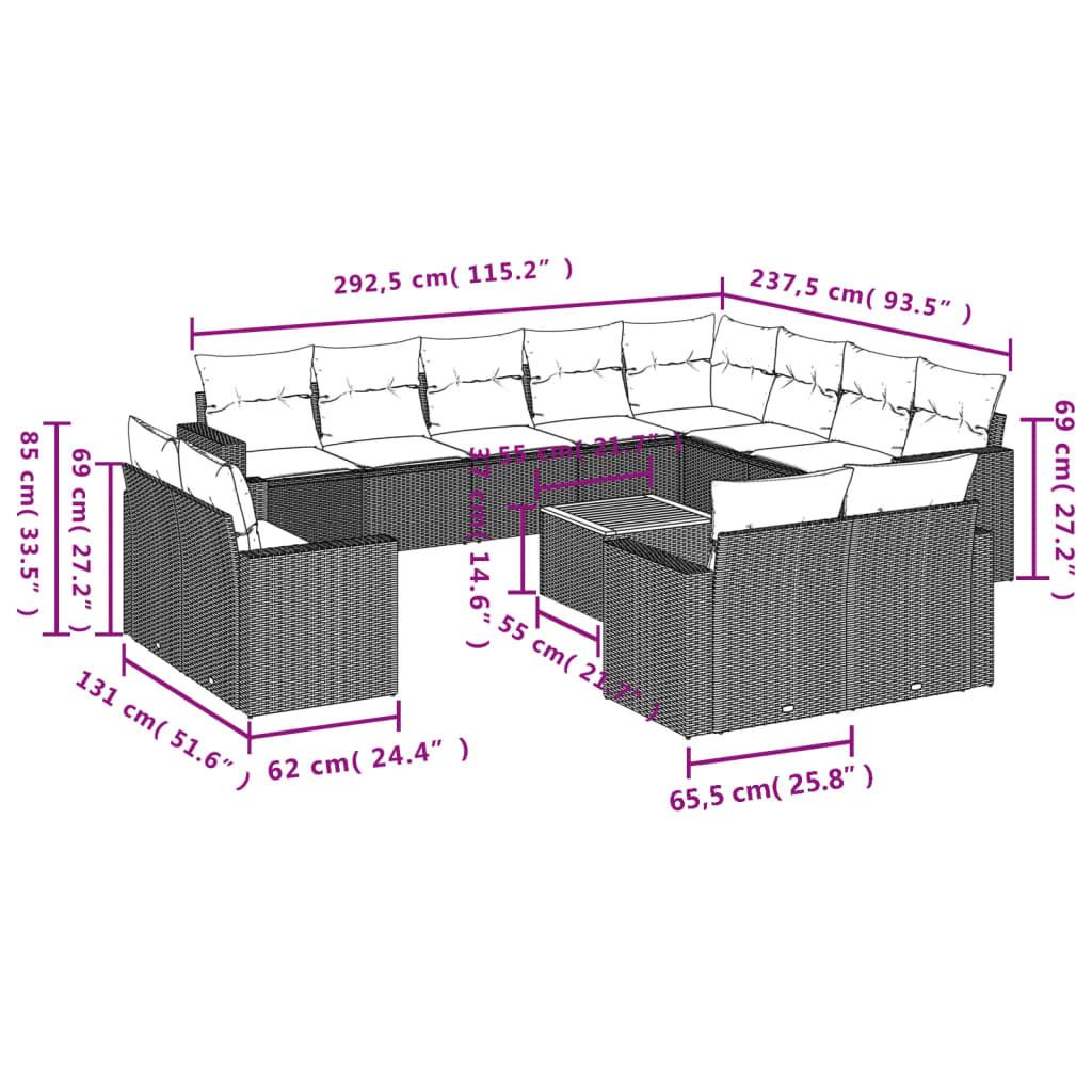 VidaXL Ensemble de canapés de jardin rotin synthétique  