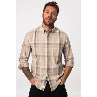 JP1880  Camicia con quadri, maniche lunghe, colletto button-down e cotone biologico certificato secondo il GOTS 