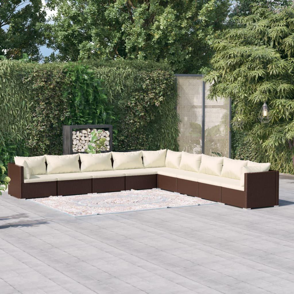 VidaXL set salotto da giardino Polirattan  