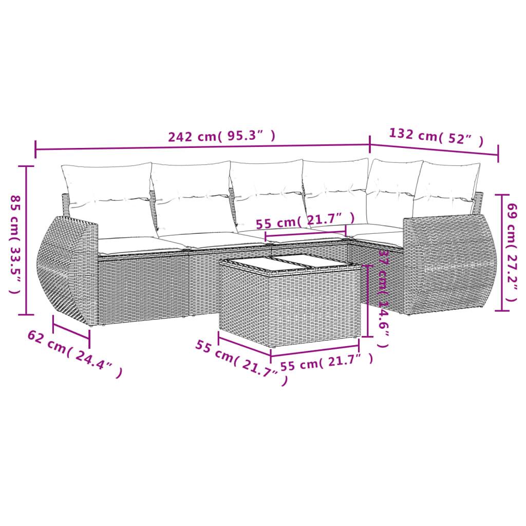 VidaXL set divano da giardino Polirattan  