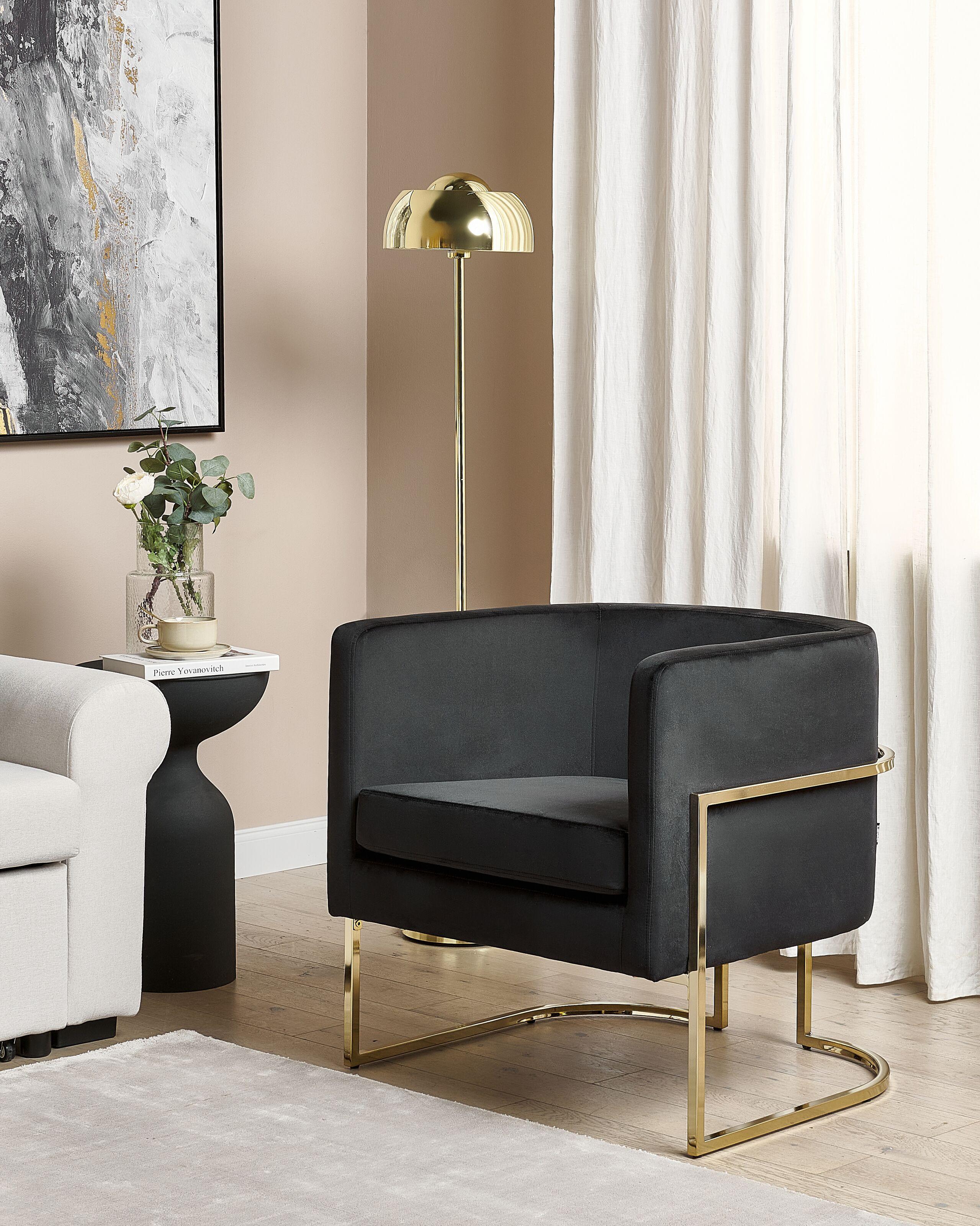 Beliani Fauteuil en Velours Glamour SIRKKA  