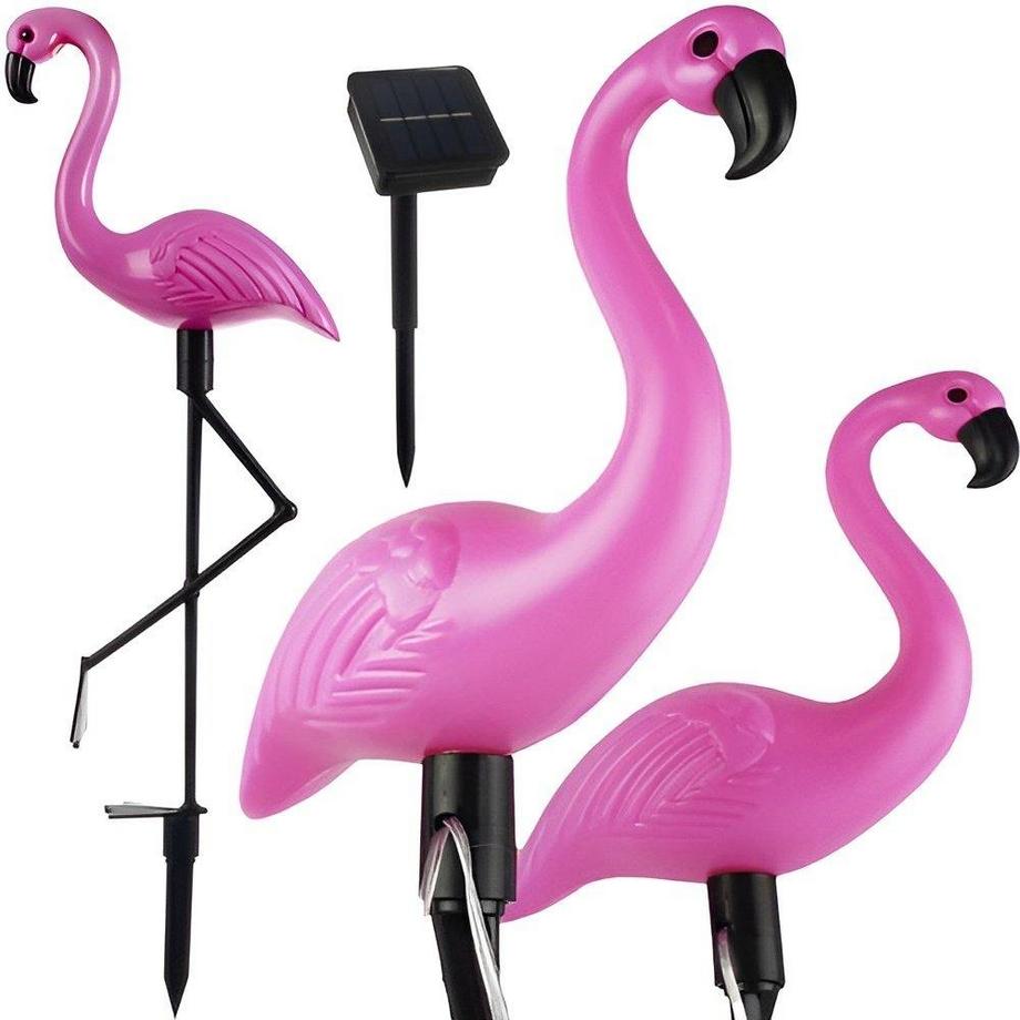 Northio Solarzellenbetriebene Gartenlampen - Flamingo - 3 Stk  