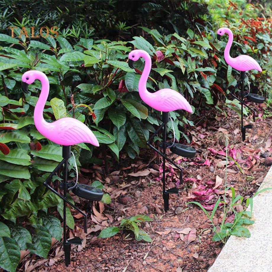 Northio Solarzellenbetriebene Gartenlampen - Flamingo - 3 Stk  