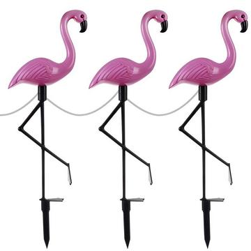 Solarzellenbetriebene Gartenlampen - Flamingo - 3 Stk