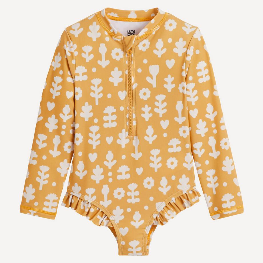 La Redoute Collections  Langärmeliger Badeanzug mit Blumenmuster 