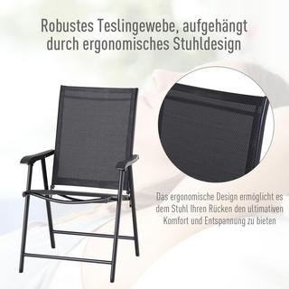 Northio Lot De 2 Chaises De Camping Pliantes Avec Accoudoirs, Chaise De Pêche En Métal Noir 58 X 64 X 94 Cm  