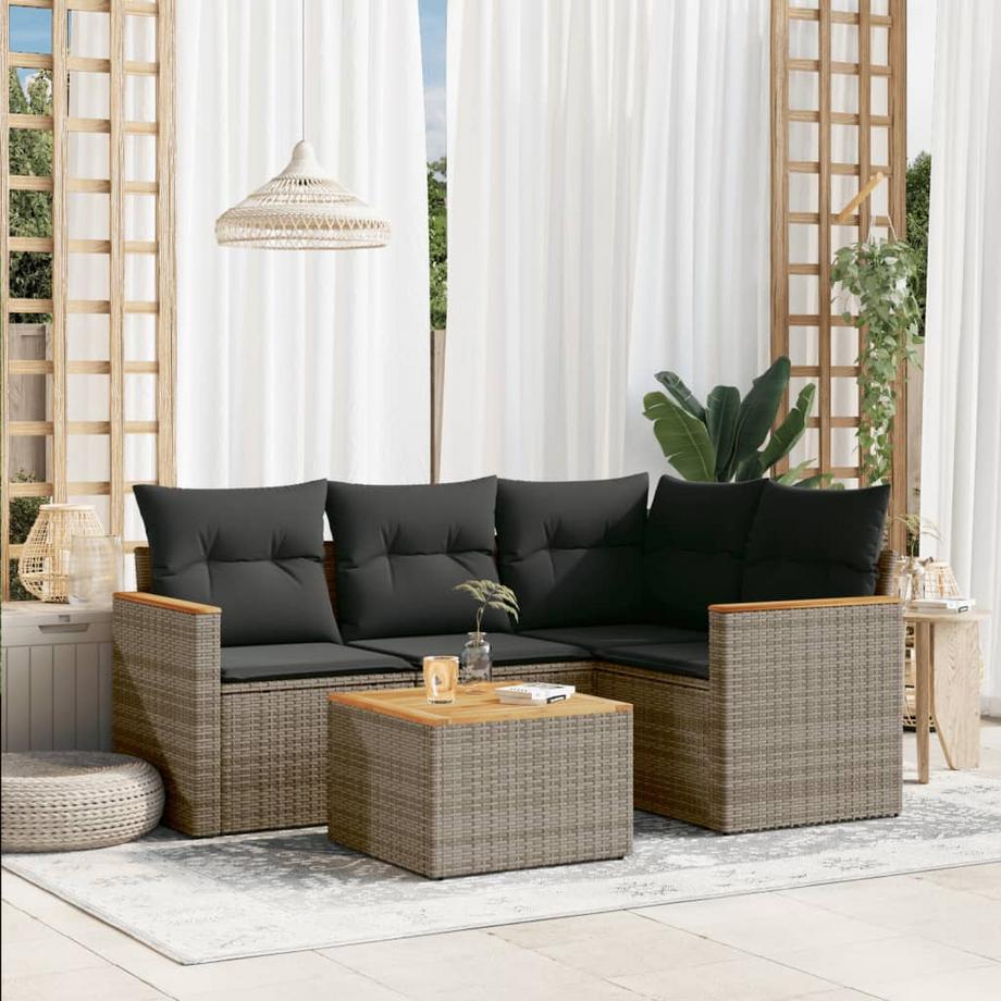 VidaXL Ensemble de canapés de jardin rotin synthétique  