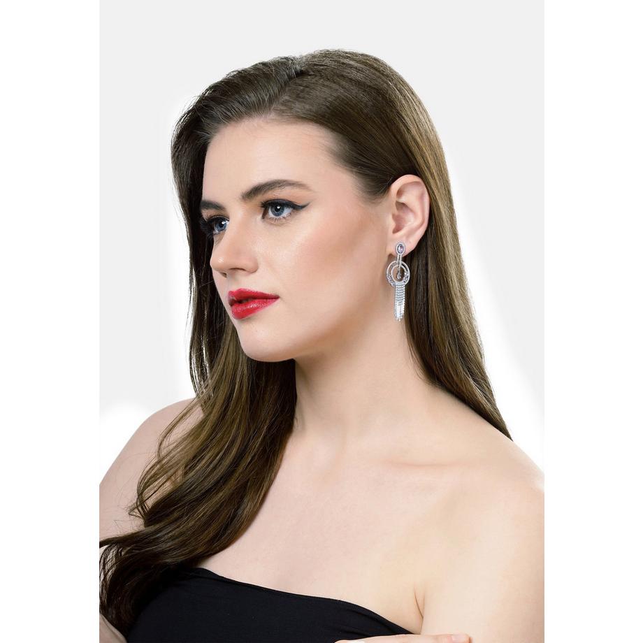 AVANT-GARDE PARIS  Geometrische Lila Kette-Hängeohrringe 