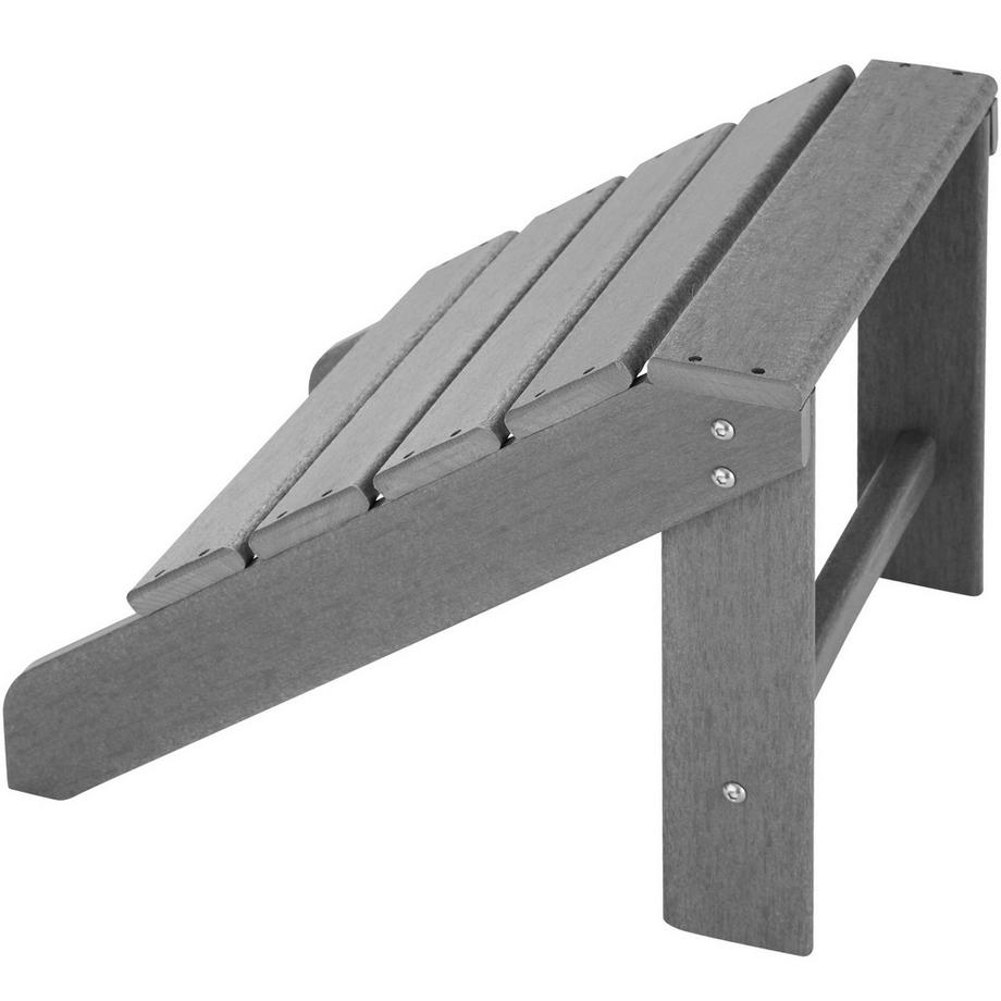 Tectake Gartenstuhl mit Fußablage  im Adirondack-Stil Holzoptik  