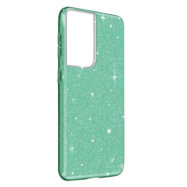 Avizar  Coque Samsung S21 Ultra Paillettes Vert 