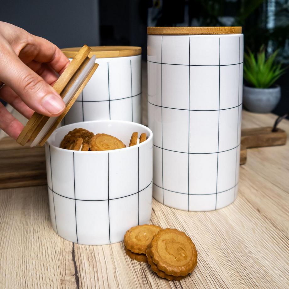 Intirilife Pot de stockage en céramique  