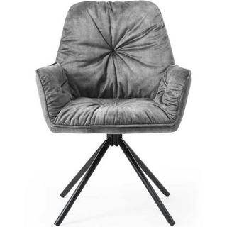 mutoni Fauteuil velours gris avec fonction pivotante  