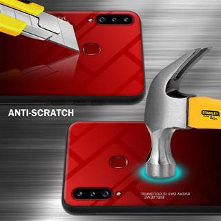 Cadorabo  Housse compatible avec Samsung Galaxy A20s - Coque de protection bicolore en silicone TPU et dos en verre trempé 