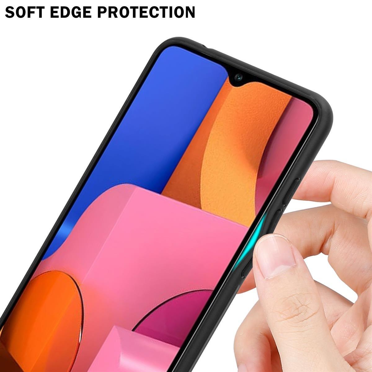 Cadorabo  Housse compatible avec Samsung Galaxy A20s - Coque de protection bicolore en silicone TPU et dos en verre trempé 