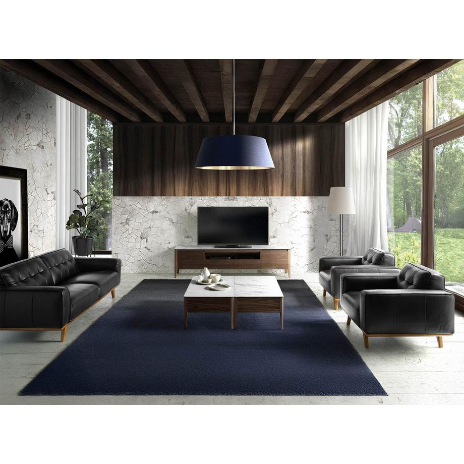 ANGEL CERDA Fauteuil chester en cuir noir  