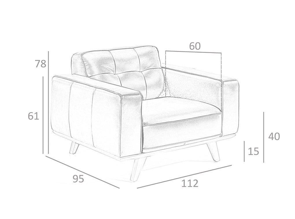 ANGEL CERDA Fauteuil en cuir et pieds en bois  