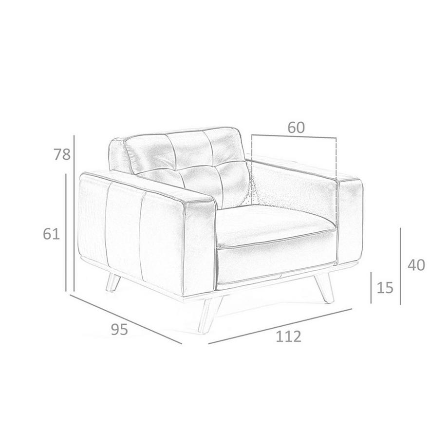 ANGEL CERDA Fauteuil chester en cuir noir  