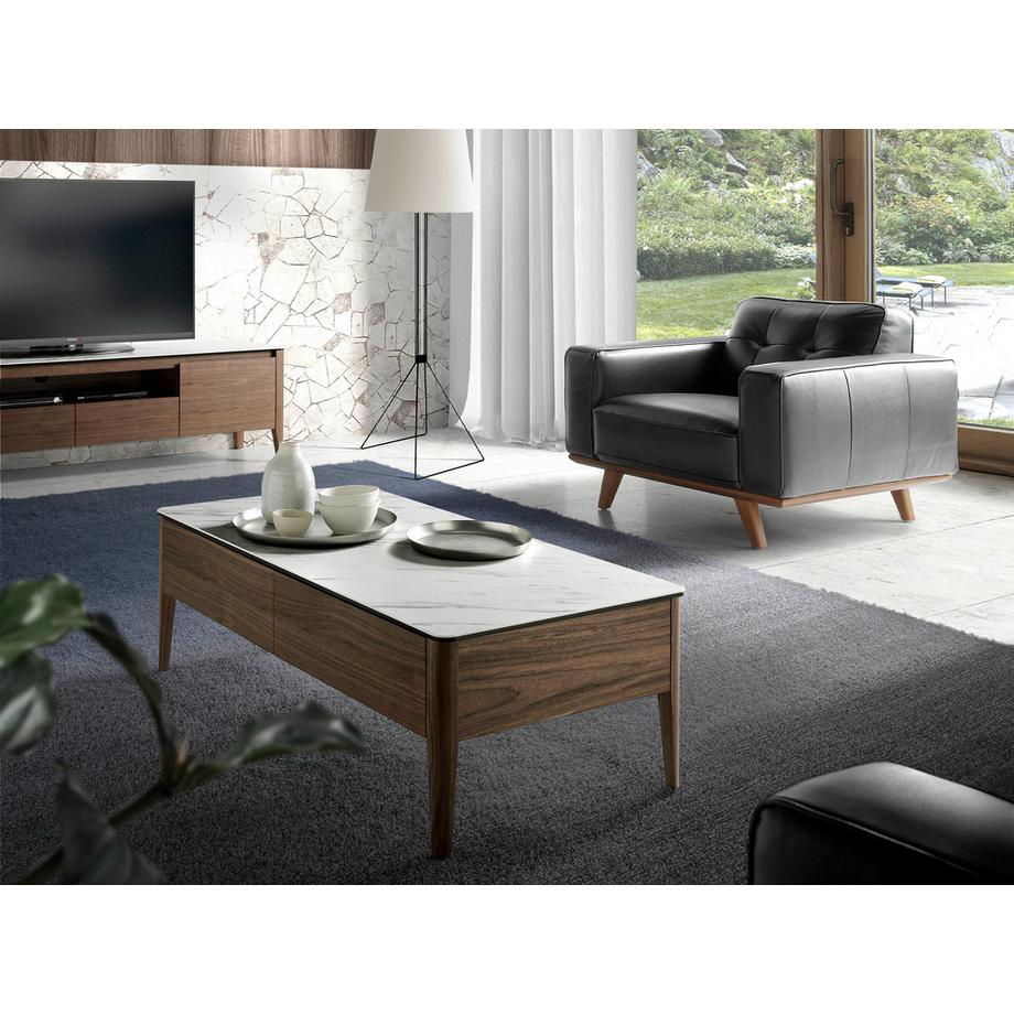 ANGEL CERDA Fauteuil chester en cuir noir  