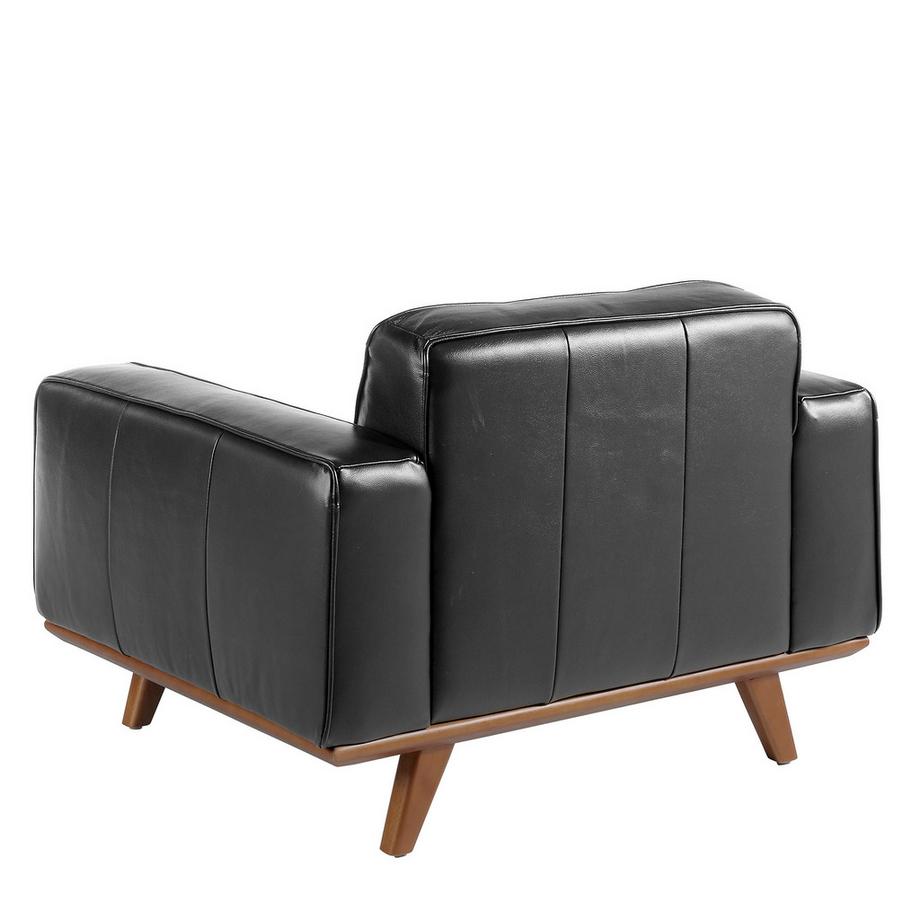 ANGEL CERDA Fauteuil chester en cuir noir  
