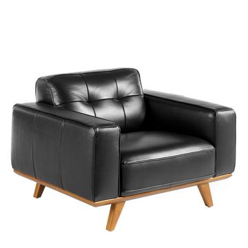 Fauteuil chester en cuir noir