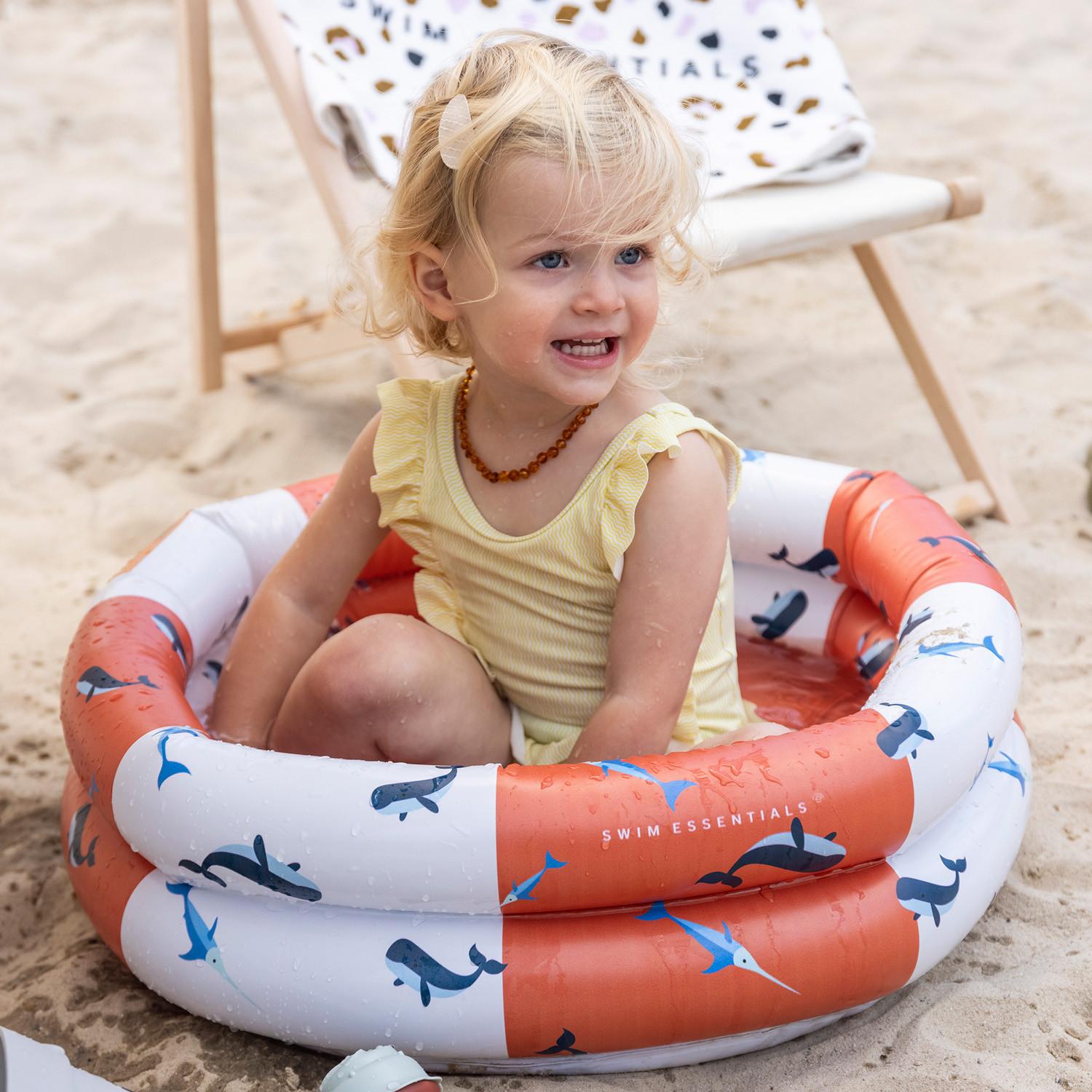 Swim Essentials  Baby Pool 60cm Red White Whale 
