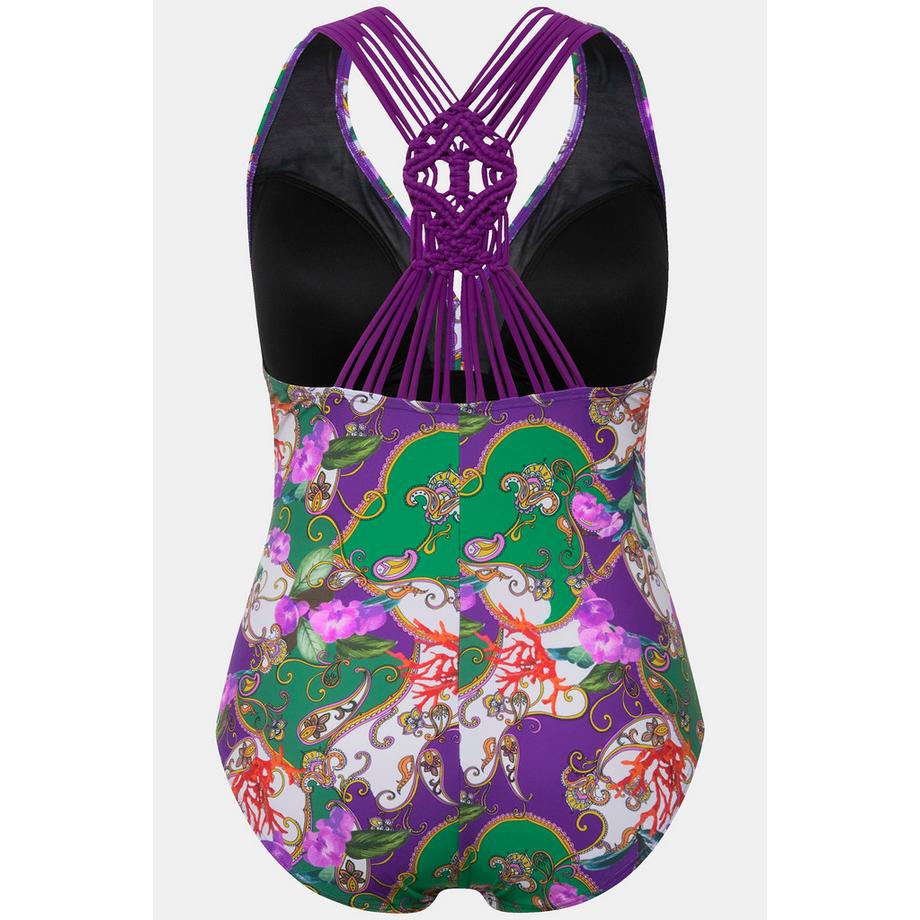 Ulla Popken Maillot de bain Bonnets Souples Bretelles Macramé Motif Floral  