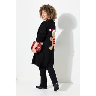 Ulla Popken Cardigan Ouvert Bonhomme en Pain d'Épices  