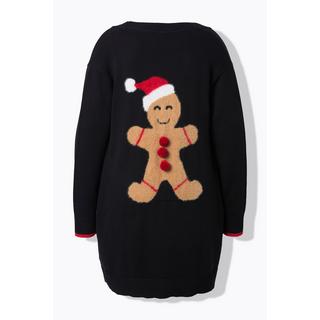 Ulla Popken Cardigan Ouvert Bonhomme en Pain d'Épices  