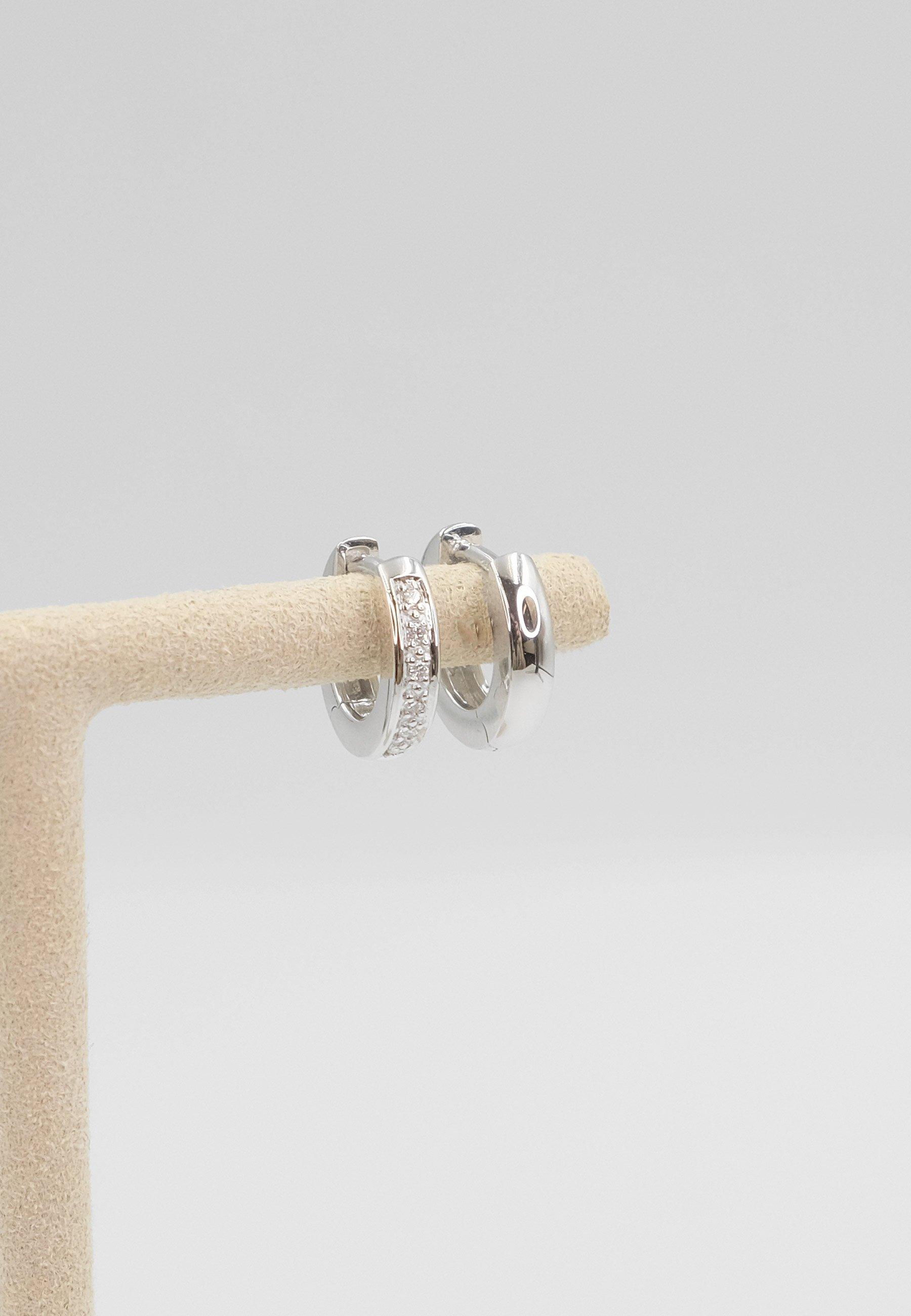 MUAU Schmuck  Creolen Weissgold 750 Diamant 0.09ct. 12mm 