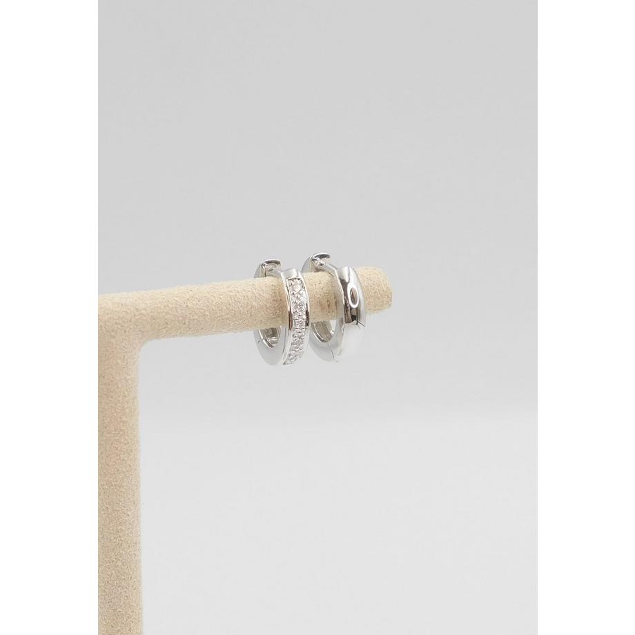 MUAU Schmuck  Creolen Weissgold 750 Diamant 0.09ct. 12mm 