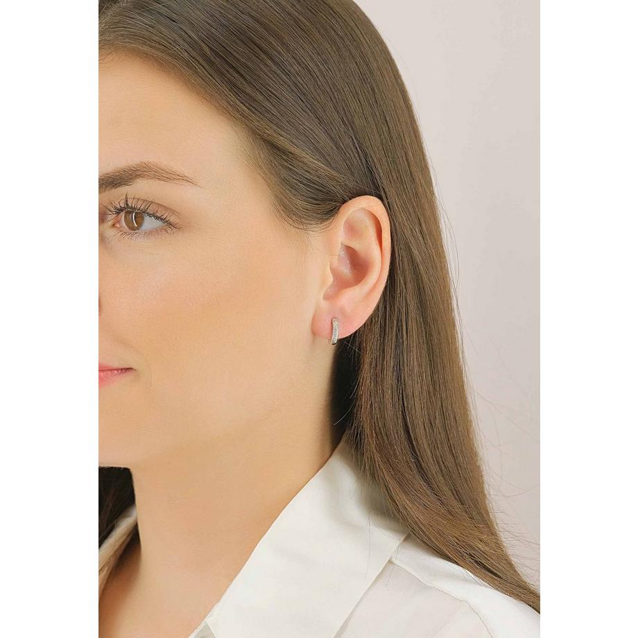 MUAU Schmuck  Creolen Weissgold 750 Diamant 0.09ct. 12mm 