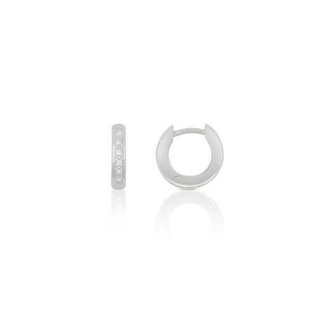 MUAU Schmuck  Creolen Weissgold 750 Diamant 0.09ct. 12mm 